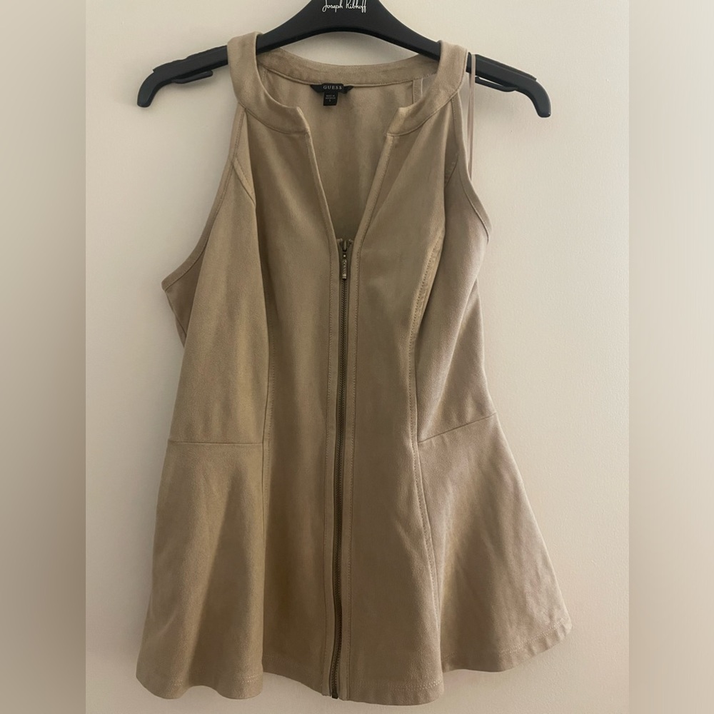 Tan color suede top from guess!